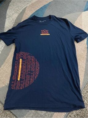 Under Armour Navy Auburn Tigers Short-Sleeve Logo Tee with Orange Accent